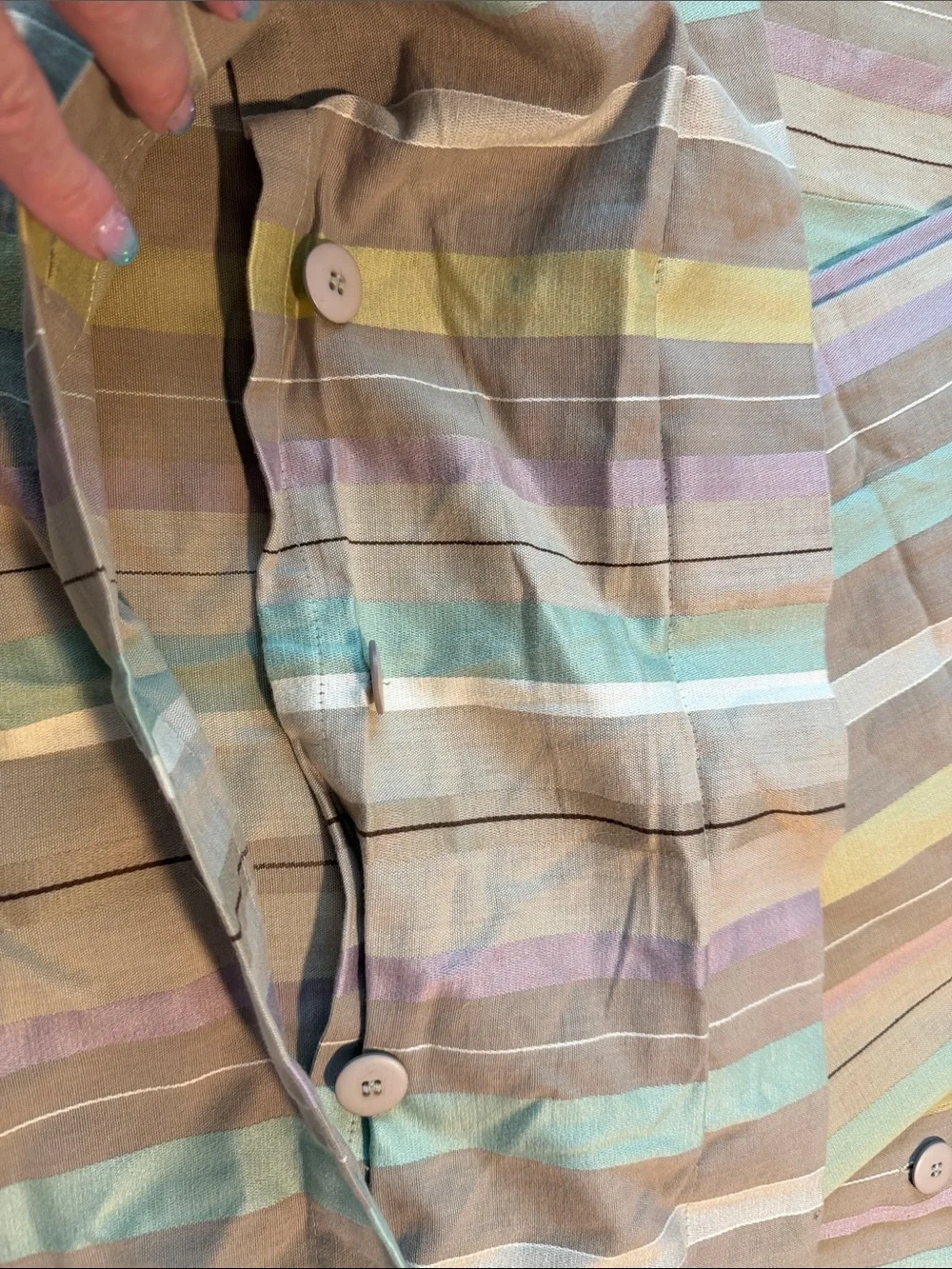 Crate&Barrel Pastel Stripe Sheet Set in Mint, Lavender, Yellow & Tan